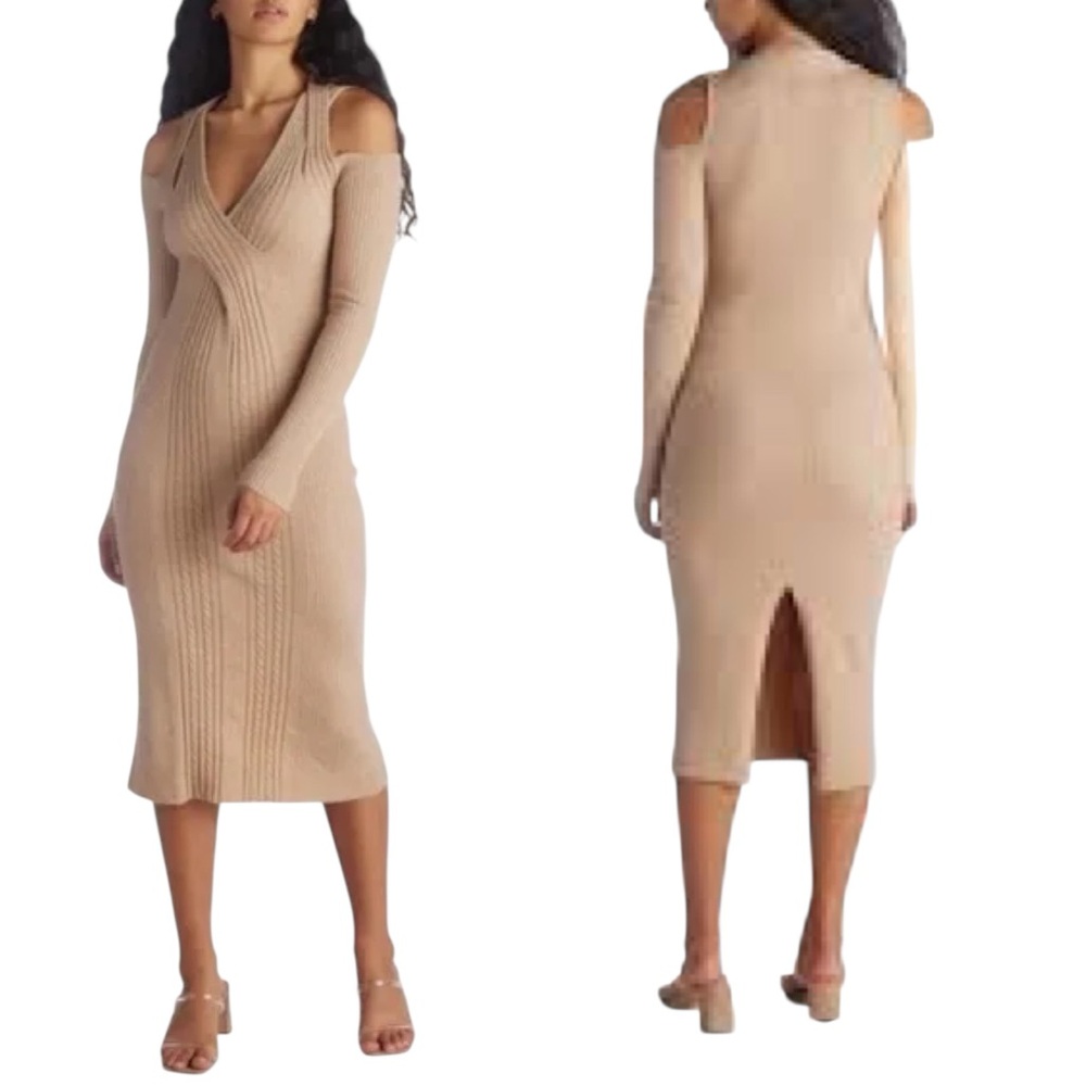 Lita by Ciara Cut Out Shouder Ribbed Sweater Dress Size. XS